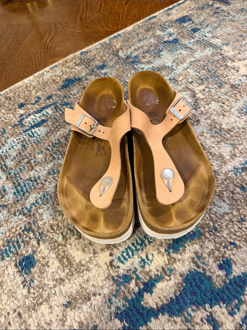 Papillio Leather Toe-Post Sandals in Light Tan
